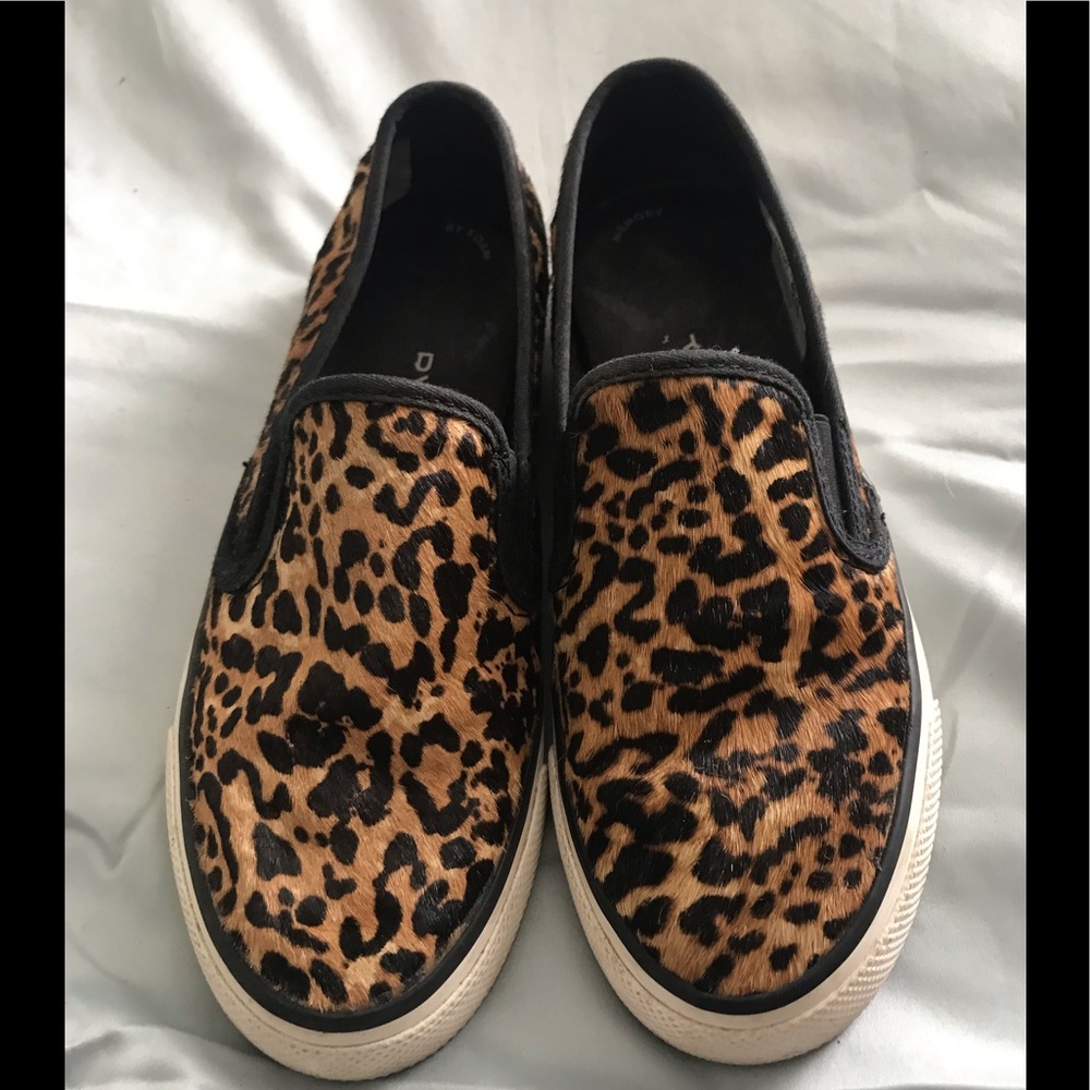 Sperry Seaside Leopard slip ons